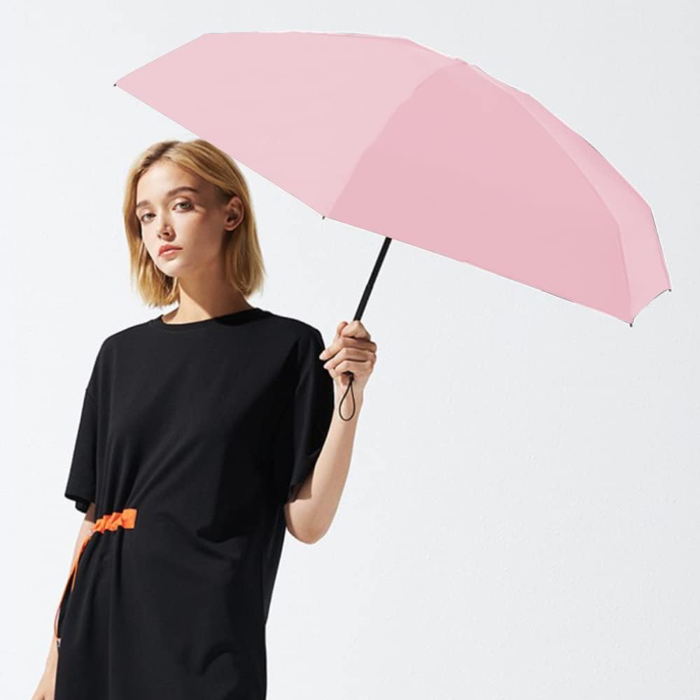 ➊➎㎝ Pink Portable Ring Ultra Mini Black Coating Rainy Sunny UV50+ Protection Dual Umbrella