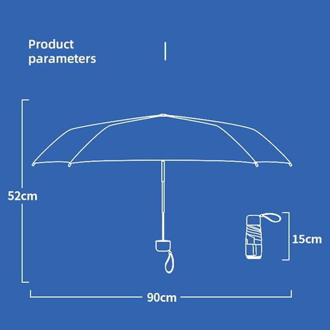 ➊➎㎝ Pink Portable Ring Ultra Mini Black Coating Rainy Sunny UV50+ Protection Dual Umbrella