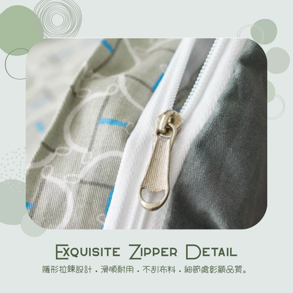 家家戶戶 - 輕奢復古灰綠美學 5呎 152x200cm Queen 加大雙人 被套床笠枕袋4件床品套裝 4pcs Bedding Set Fitted Sheet Quilt Cover Pillow Cases