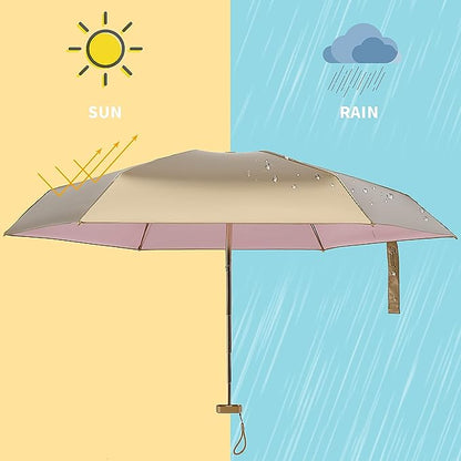 15cm Ultra Mini Pink Gold Coating UPF50+ Portable All Weather Umbrella