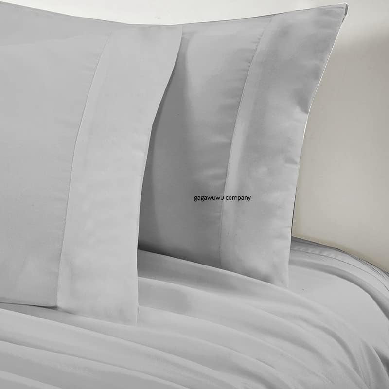 灰色 加大雙人床笠枕袋床單4件套裝 睡房寢室 簡約純素色系列 床品套裝 Solid Colour Collection Bedding Set (Fitted Bed Sheet + Flat Sheet + Pillow Cases)