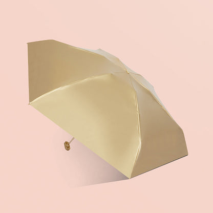 15cm Ultra Mini Pink Gold Coating UPF50+ Portable All Weather Umbrella