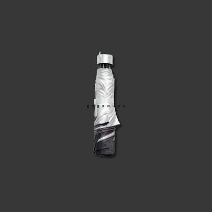 Black Travel Pocket Foldable 3 Ribs Anti-UV Lightweight Dual Portable Umbrella